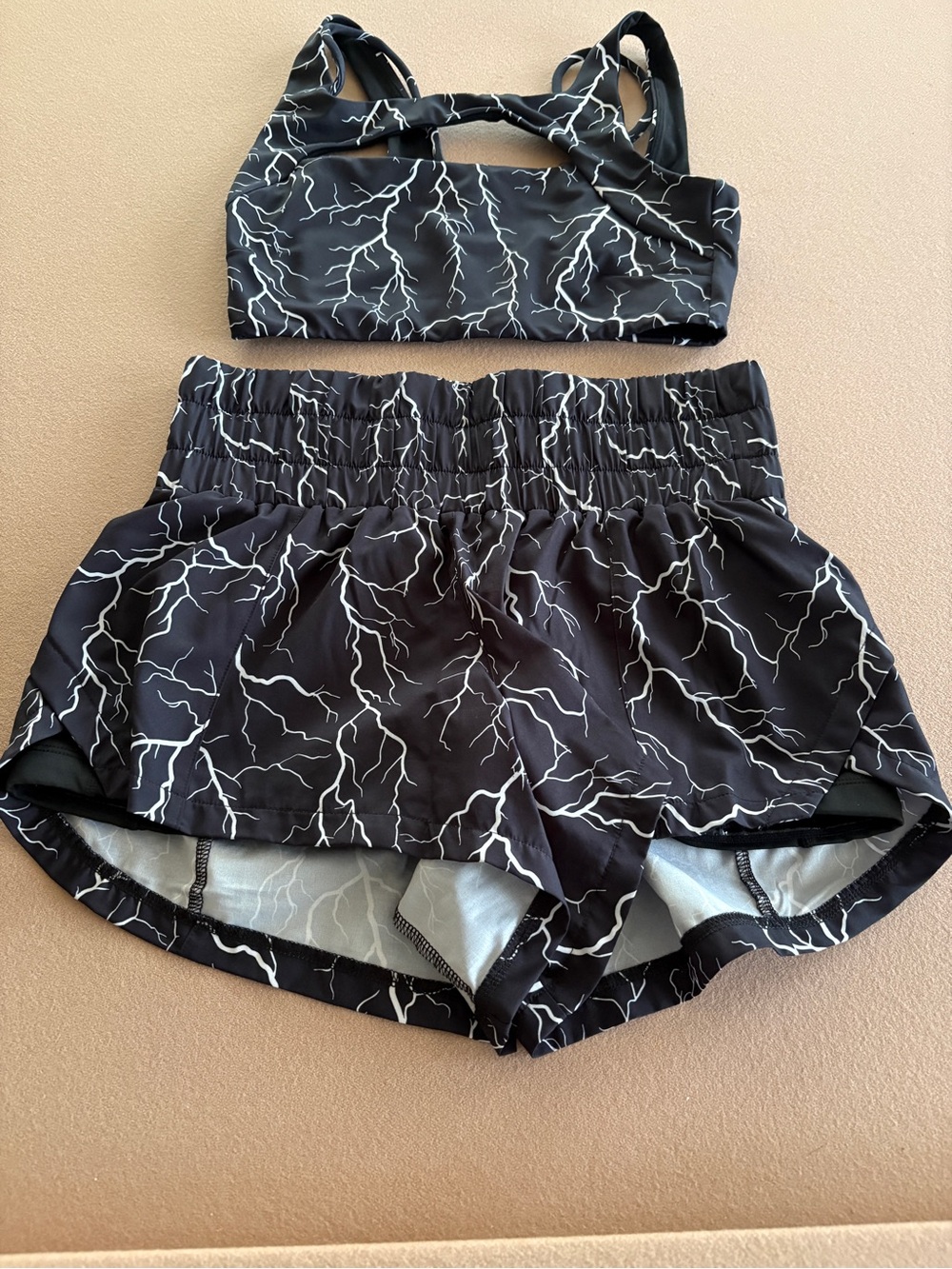 Constantly Varied Gear Black Lightning-Print Women's Athletic Shorts